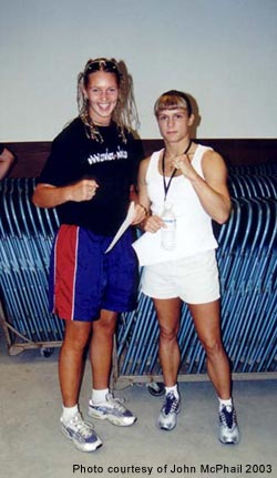 Keri and Trish before posing before the match